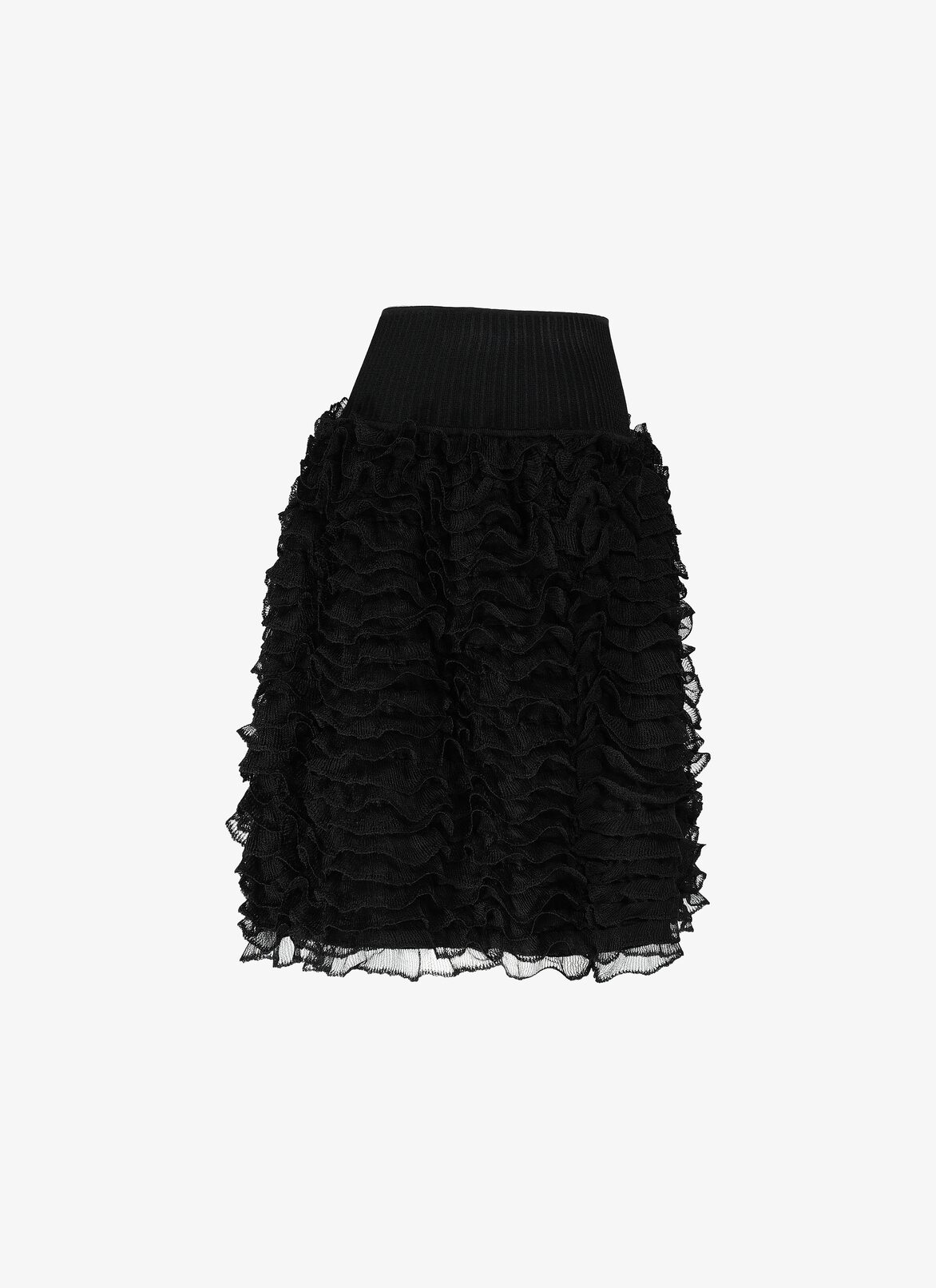 ミニ ラッフル スカート ALAÏA ブラック ミニ ラッフル スカート